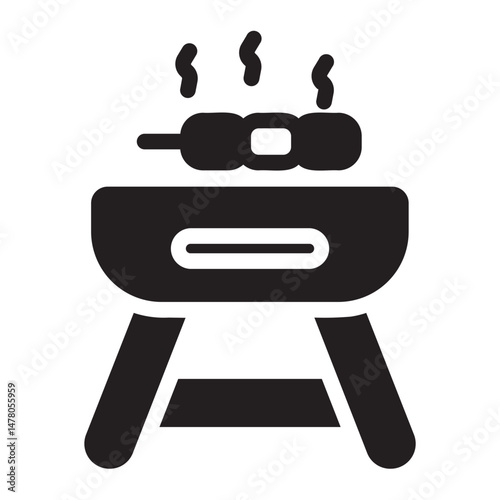 BBQ grill glyph icon