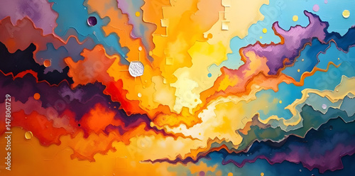 abstract colorful sky art