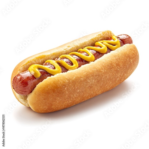 hot dog with mustard and ketchup