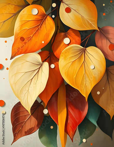 abstract leaves oil paint ,abstract, leaves, oil, paint, painting, art, canvas, texture, brushstroke, foliage, nature, botanical, colorful, vibrant, artistic, impressionist, expressionist, modern, con