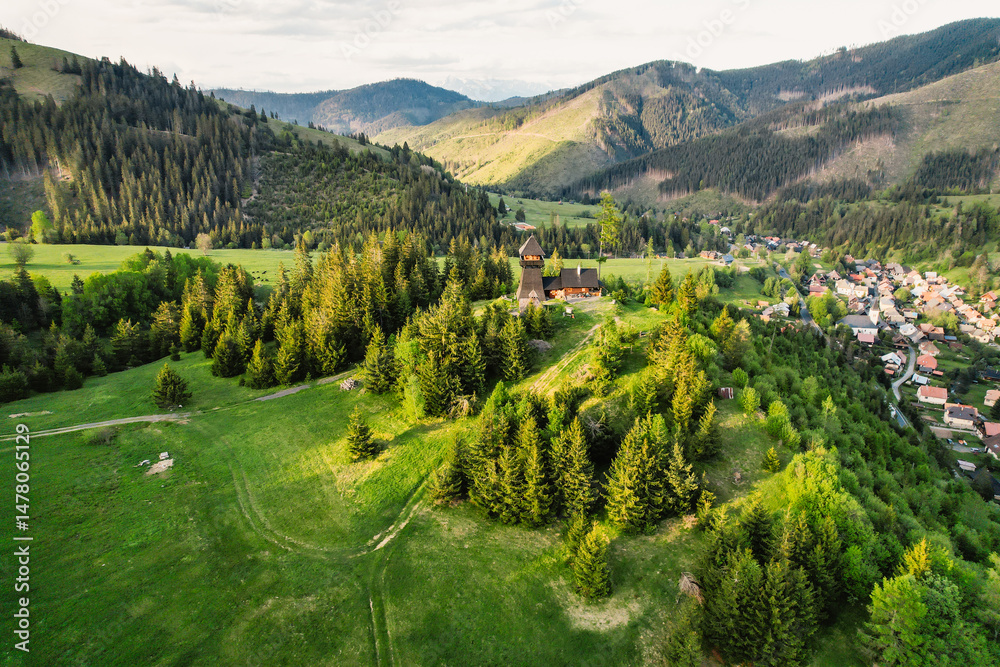 Liptov region in Low Tatras mountains. Vysna boca lookout near certovica pass landspace, slovakia