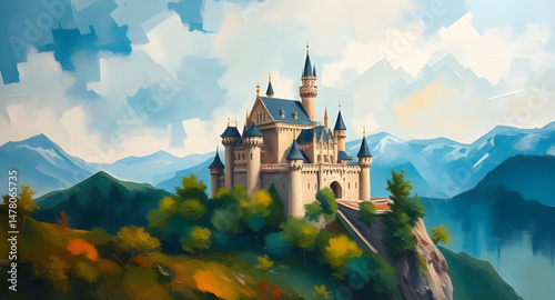 abstract castle vector art