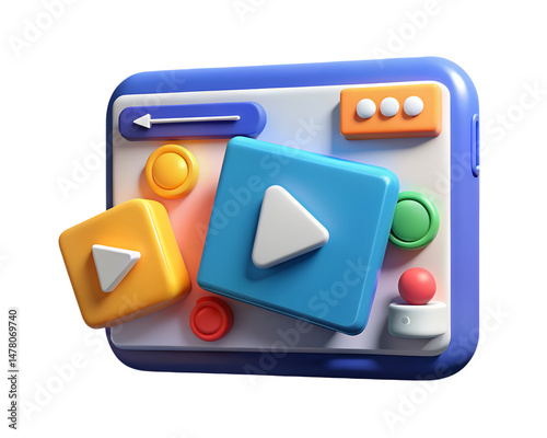 Online Course Screen with Play Button