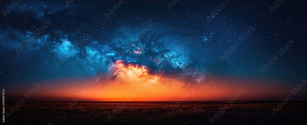 Fototapeta premium A breathtaking celestial spectacle at twilight.