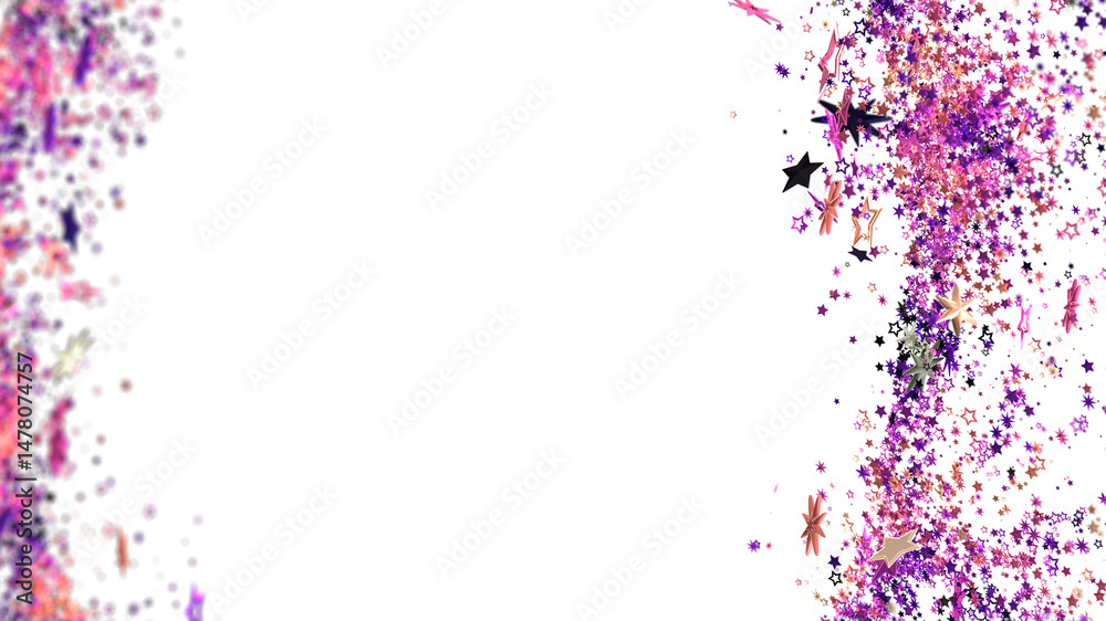 Fototapeta premium Festive background with pink, purple glitter stars. Perfect for holidays, celebrations, and more!