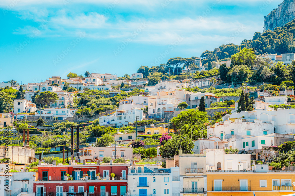 Harbor, Marina Grande on the beautiful Mediterranean island of Capri, Italy