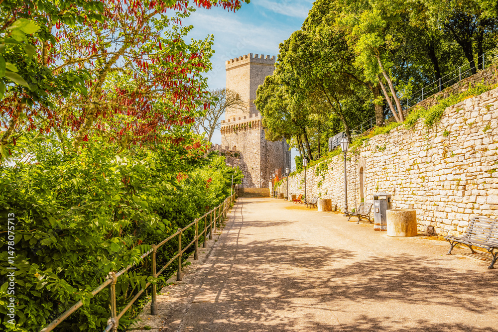 View of Venus Castle, Castello di Venere in Erice, province of Trapani. Sicily, Italy