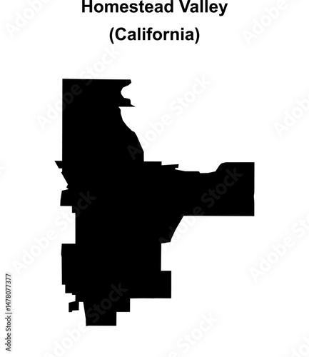 Homestead Valley (California) blank outline map