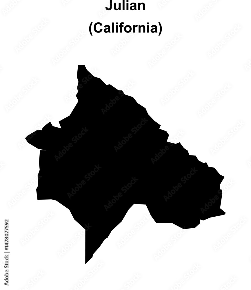 Julian (California) blank outline map Julian (California) blank outline map