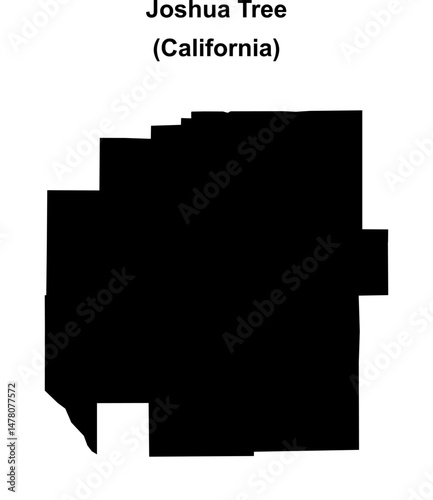 Joshua Tree (California) blank outline map