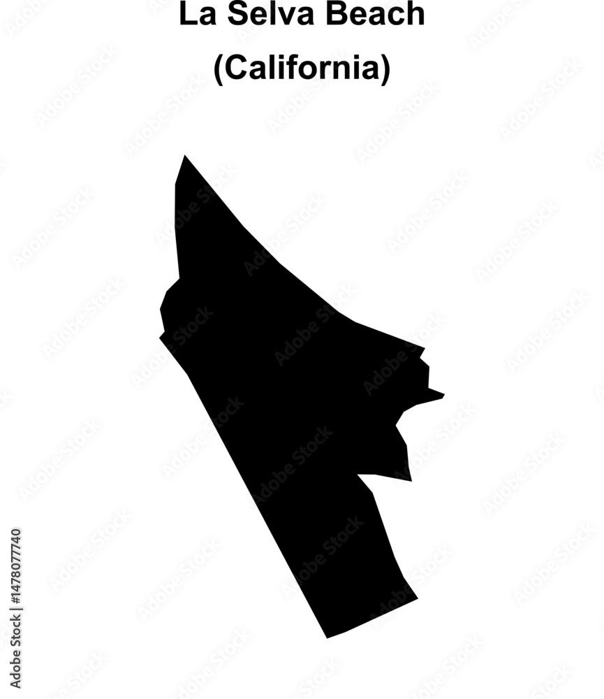 La Selva Beach (California) blank outline map