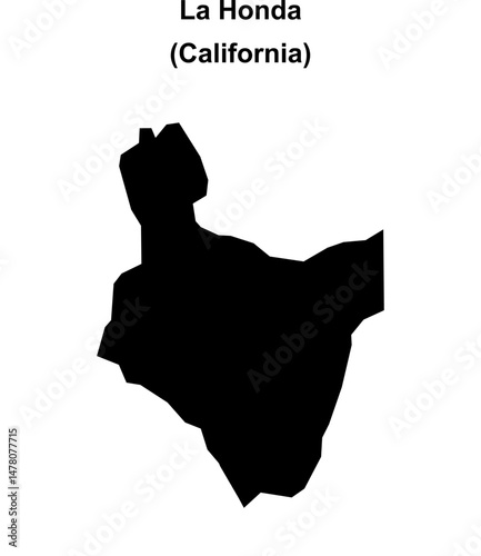 La Honda (California) blank outline map