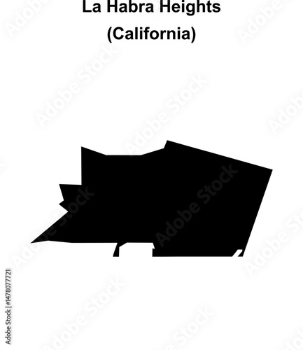 La Habra Heights (California) blank outline map