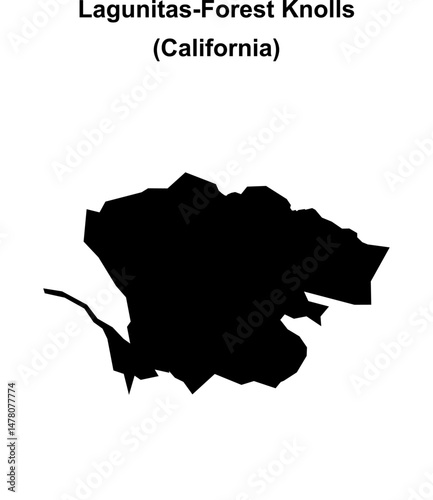 Lagunitas-Forest Knolls (California) blank outline map
