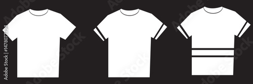 T shirt vector icon set in black and blue colors. EPS 10 