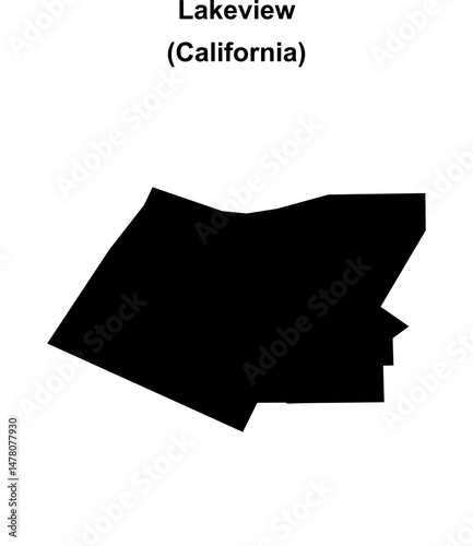 Lakeview (California) blank outline map