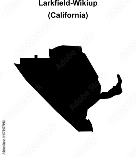 Larkfield-Wikiup (California) blank outline map