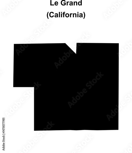 Le Grand (California) blank outline map