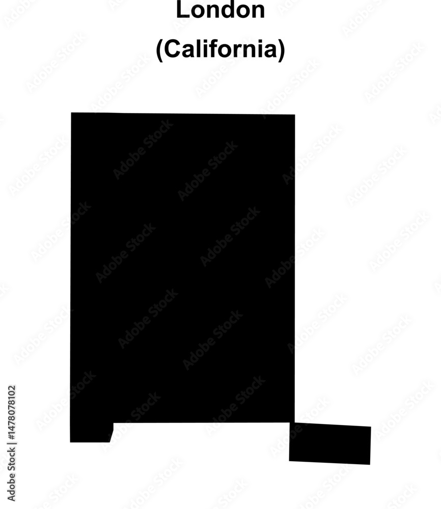 London (California) blank outline map London (California) blank outline map