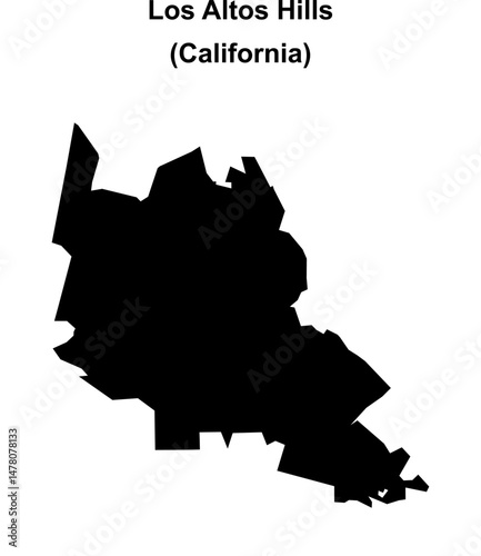 Los Altos Hills (California) blank outline map