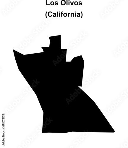 Los Olivos (California) blank outline map