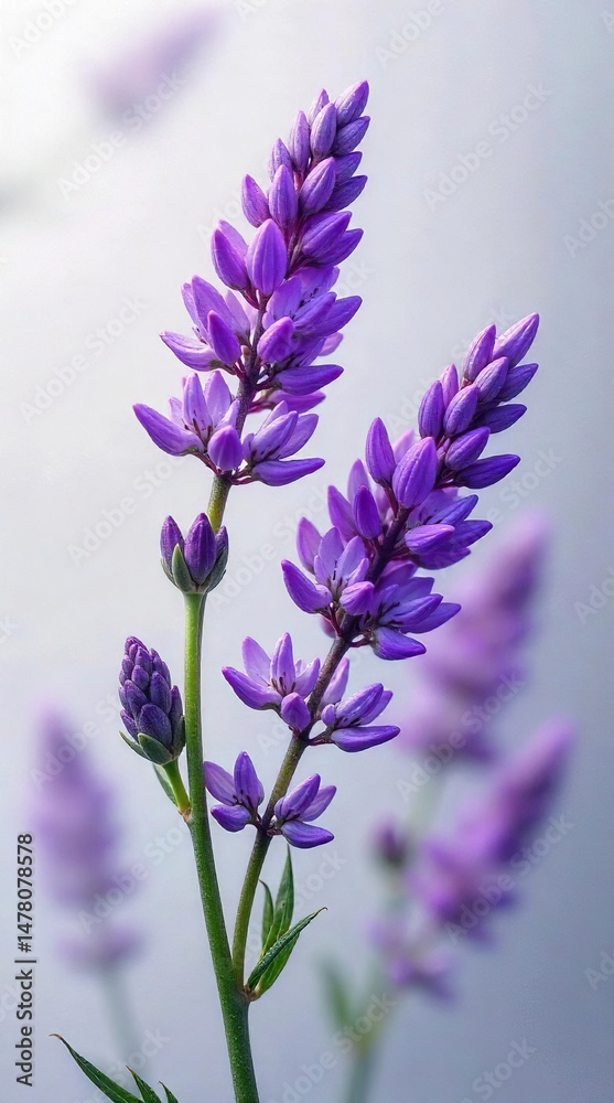 Obraz premium Delicate lavender blossoms, subtle repeating motif, background, design element