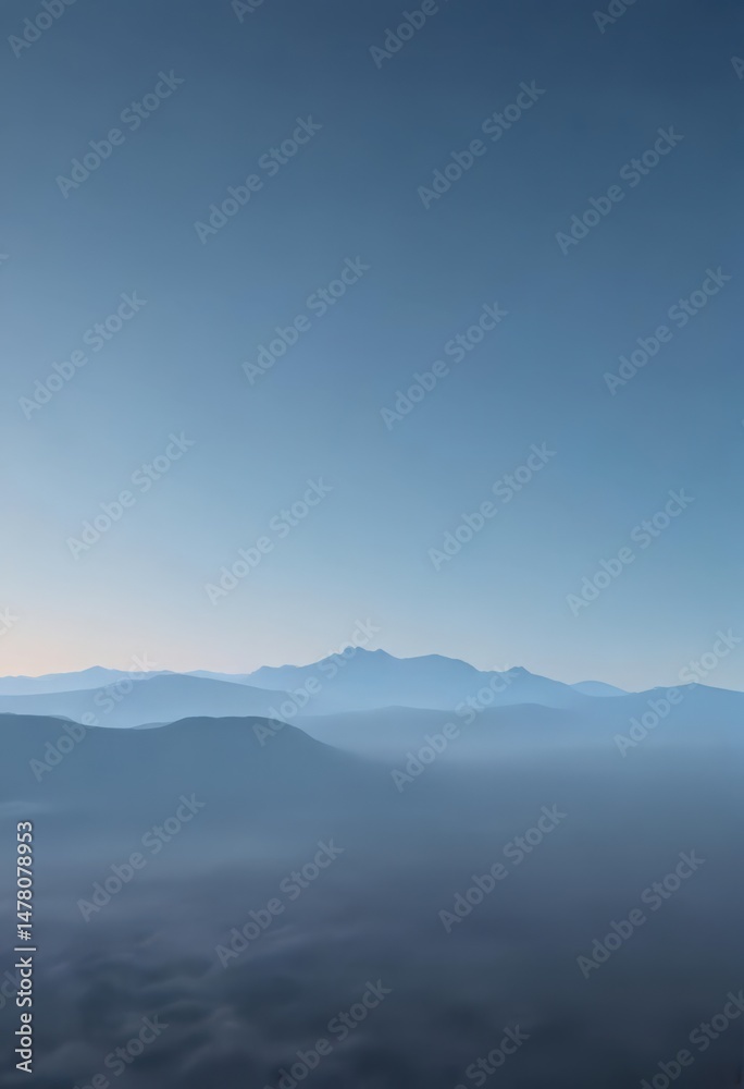 Fototapeta premium Gentle sky blue gradient, smooth fade from dark to light , elegant, banner
