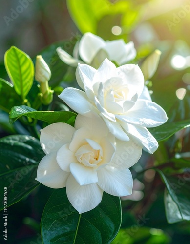 クチナシの白い花