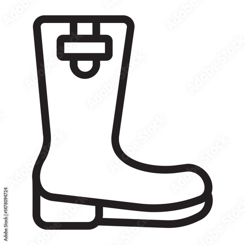 wellington boots line icon