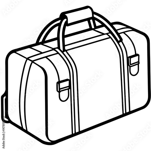 Black Travel Bag Silhouette – Vector on White Background