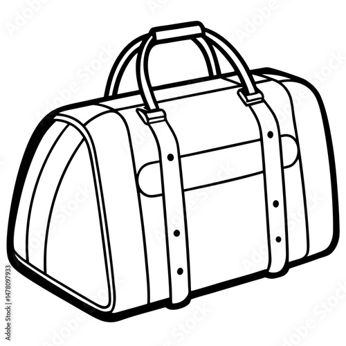 Black Travel Bag Silhouette – Vector on White Background