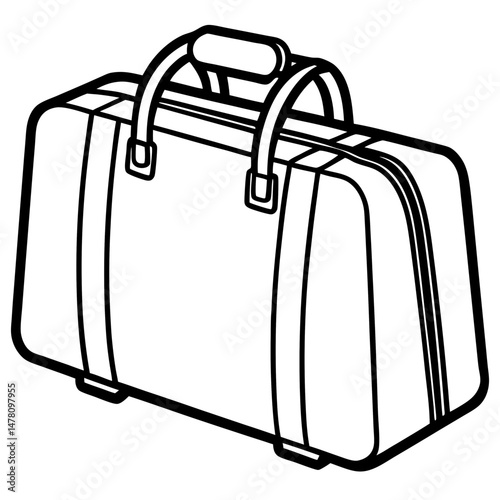 Black Travel Bag Silhouette – Vector on White Background
