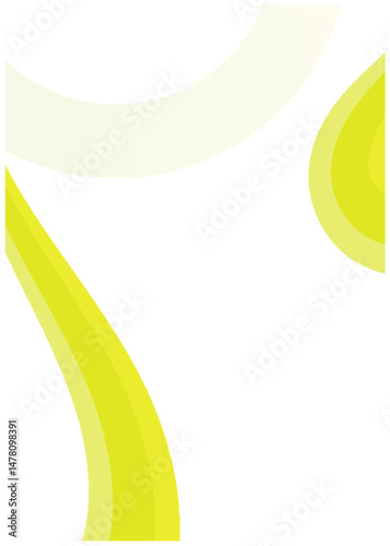Elegant Abstract Background with Lime Green Curves and White Space for Design Projects