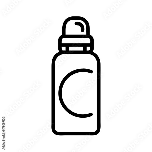 Makeup remover bottle in minimalist line art design  