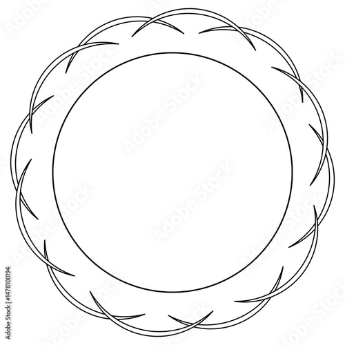 Coloring page with summer outline drawing of sun with rays in the shape of arcs. Many ray. The elements. For entertaining kids, summertime, seasonal, weather, beach, outdoor black and white design.