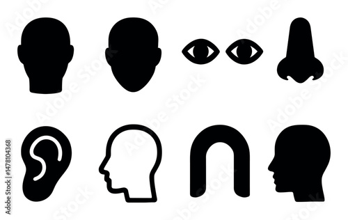 Human senses icon set