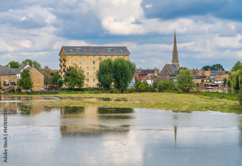 St. Ives town skyline view. Cambridgeshire. UK