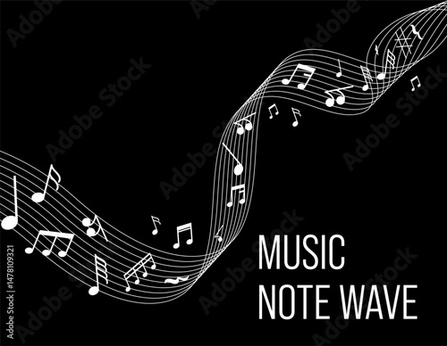 Audio Waveform Graphic – Black Background Music Design