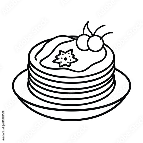 blini traditional food line art vector artwork