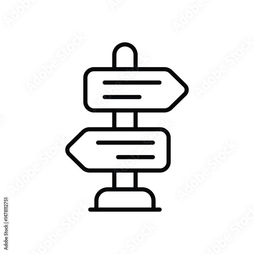 Direction Sign Icon Vector Stock Illustration