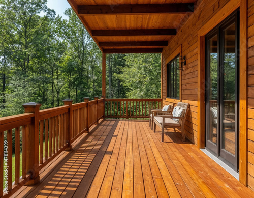 terrace of a country house painted with oil based on natural vegetable oils, Generated by AI