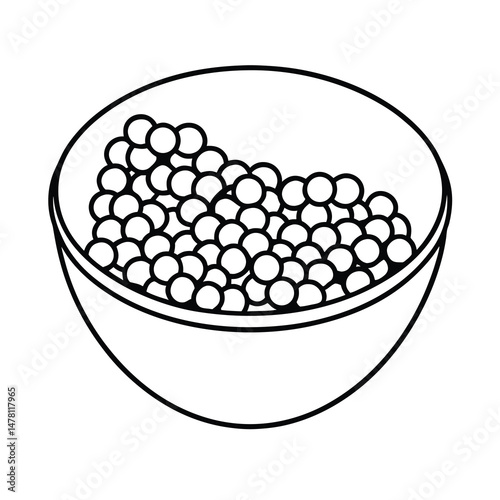 simple caviar line vector