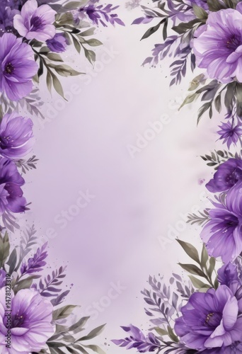 Purple floral watercolor background for memorial service,  life,  funeral,  color