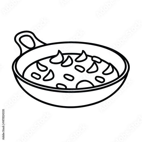 simple paella line drawing