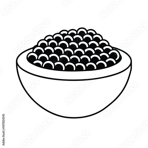 simple caviar line vector