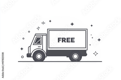 Free Delivery Truck Icon Illustration