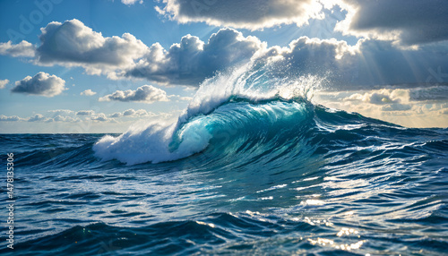 Le puissant mouvement des vagues océaniques