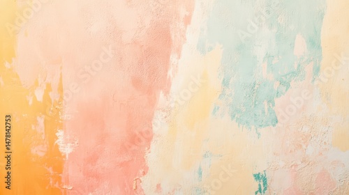 Vibrant pastel wall with textured paint layers