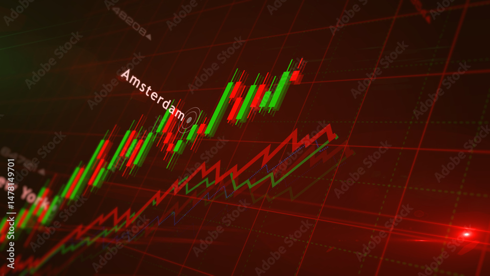 Stock exchange in the world charts and graphs diagram