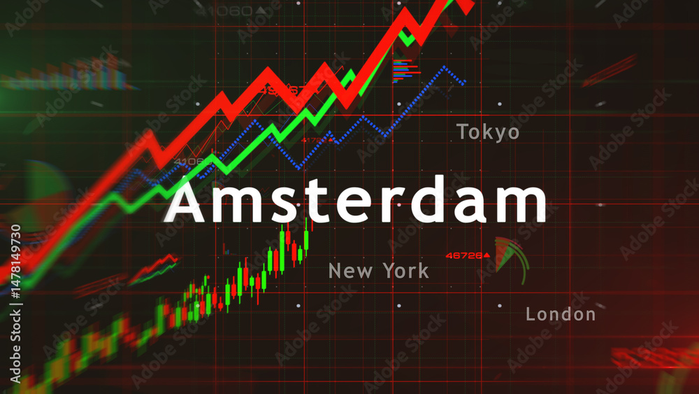 Stock exchange in the world charts and graphs diagram